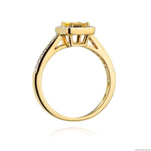 Pierścionek W403 Cytryn 0,60ct żółte złoto
