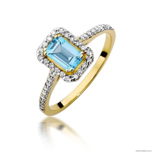 Pierścionek W403 Topaz 0,65ct żółte złoto