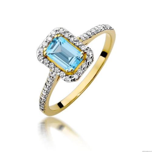 Pierścionek W403 Topaz 0,65ct żółte złoto
