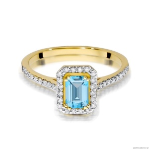 Pierścionek W403 Topaz 0,65ct żółte złoto