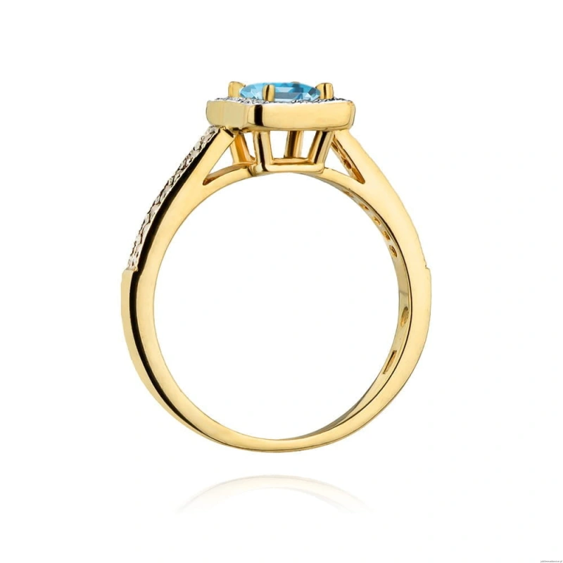 Pierścionek W403 Topaz 0,65ct żółte złoto