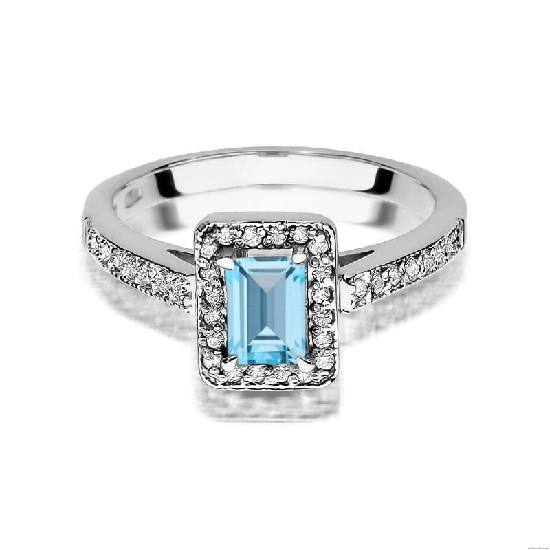 Pierścionek W422 Topaz 0,65ct białe złoto