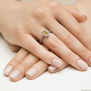 Pierścionek W422 Cytryn 0,60ct różowe złoto