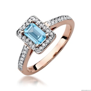Pierścionek W422 Topaz 0,65ct różowe złoto