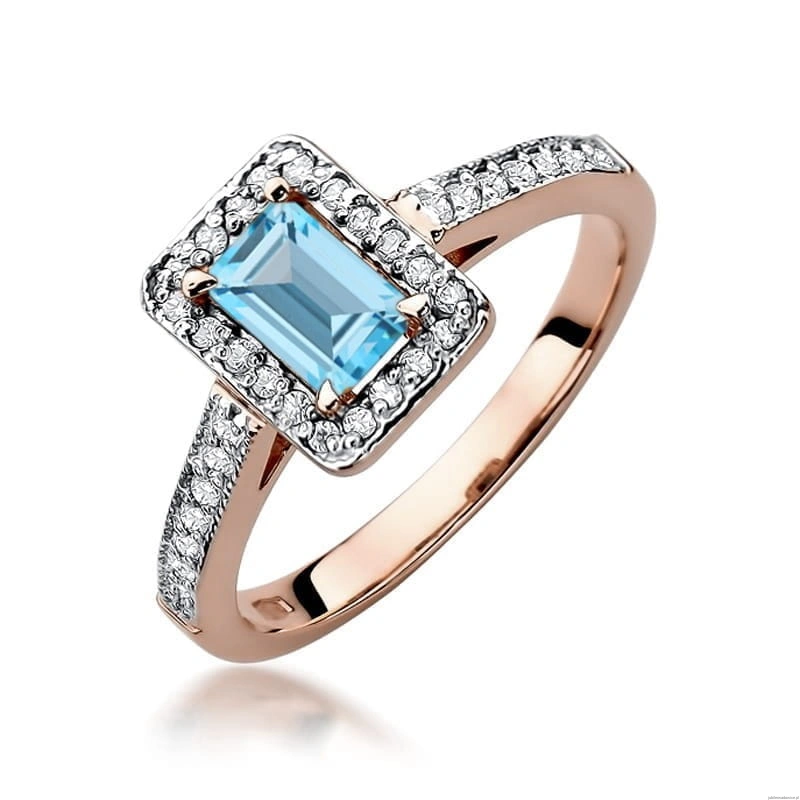 Pierścionek W422 Topaz 0,65ct różowe złoto