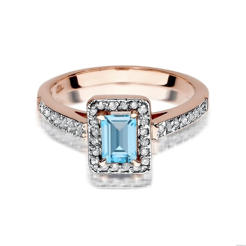 Pierścionek W422 Topaz 0,65ct różowe złoto
