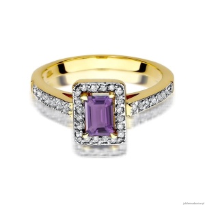 Pierścionek W422 Ametyst 0,50ct żółte złoto