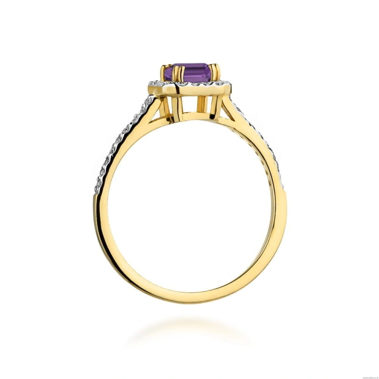 Pierścionek W422 Ametyst 0,50ct żółte złoto
