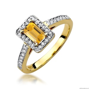 Pierścionek W422 Cytryn 0,60ct żółte złoto