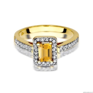 Pierścionek W422 Cytryn 0,60ct żółte złoto