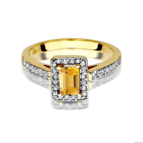 Pierścionek W422 Cytryn 0,60ct żółte złoto