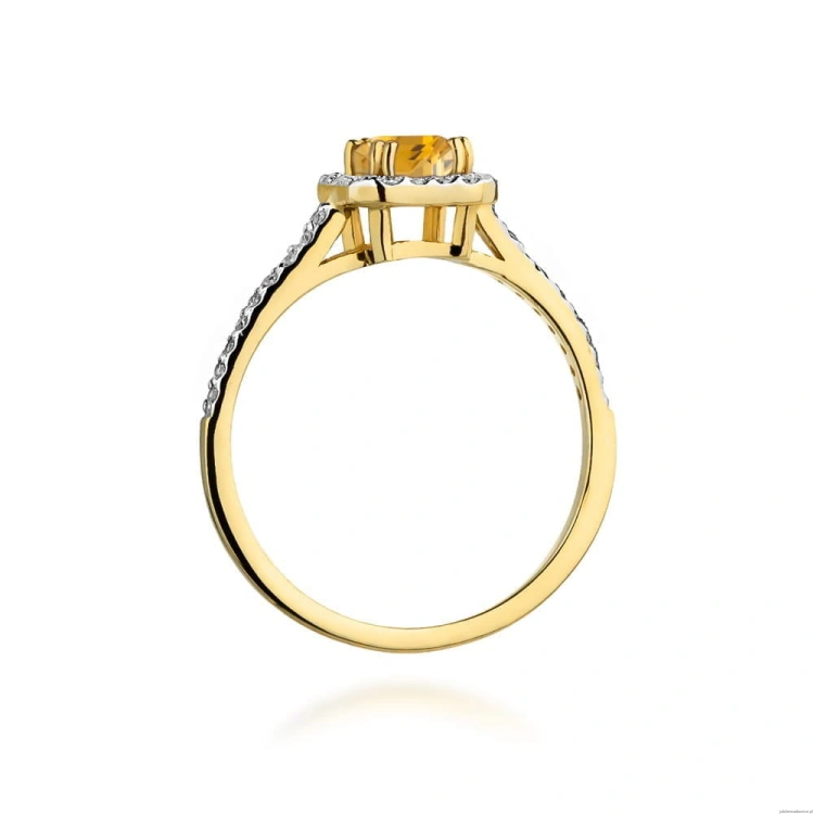 Pierścionek W422 Cytryn 0,60ct żółte złoto