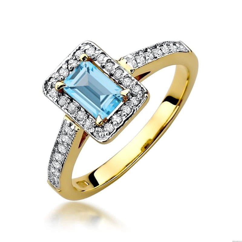 Pierścionek W422 Topaz 0,65ct żółte złoto