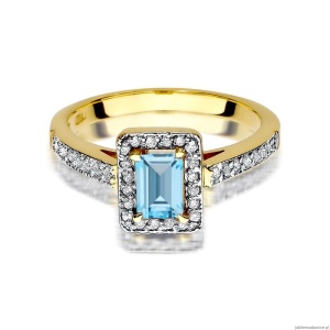 Pierścionek W422 Topaz 0,65ct żółte złoto