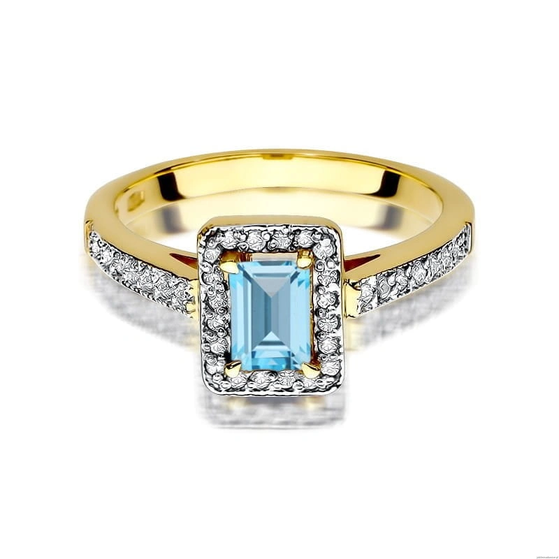 Pierścionek W422 Topaz 0,65ct żółte złoto