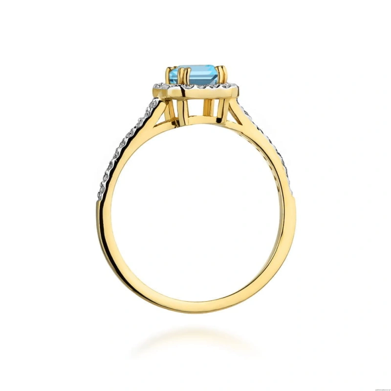 Pierścionek W422 Topaz 0,65ct żółte złoto