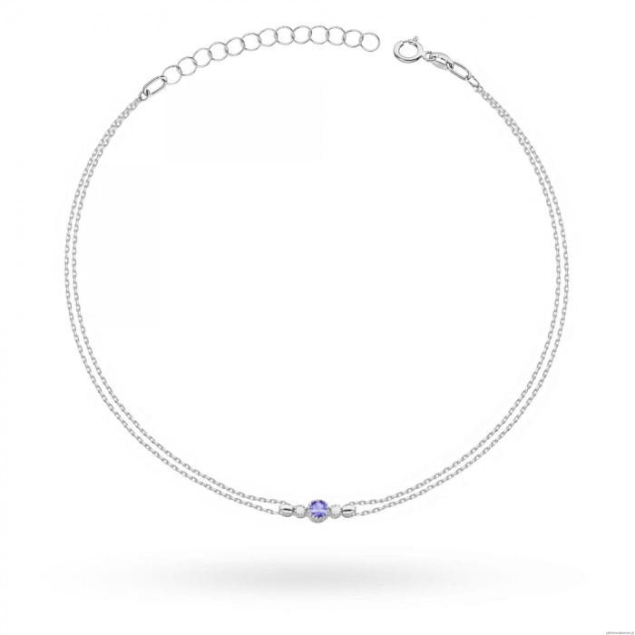 Bransoletka B005 Tanzanit 0,15ct białe złoto