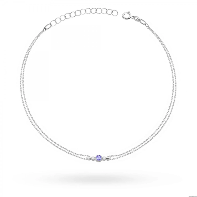 Bransoletka B005 Tanzanit 0,15ct białe złoto