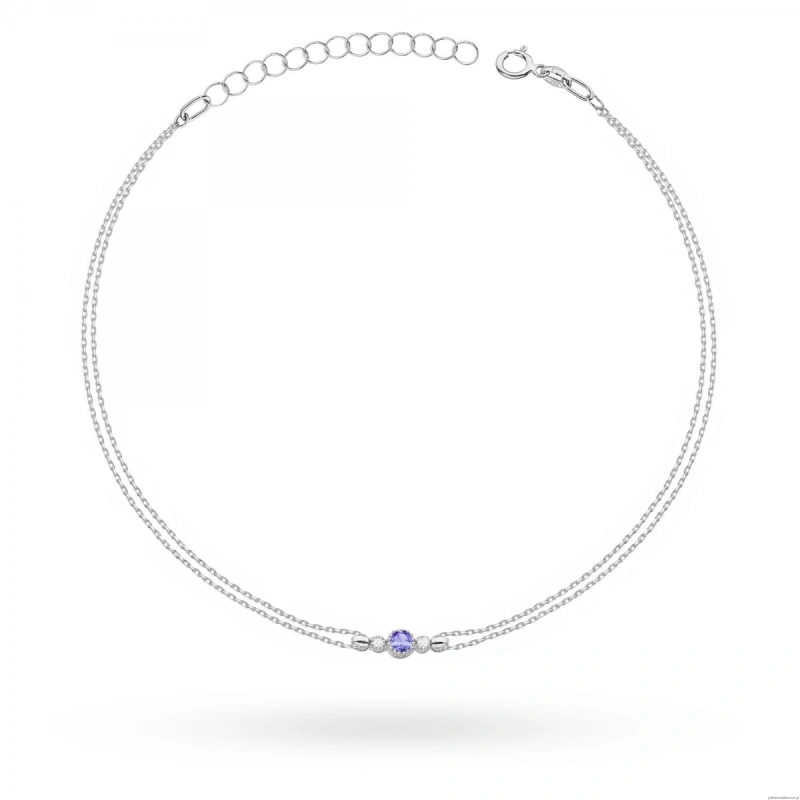 Bransoletka B005 Tanzanit 0,15ct białe złoto