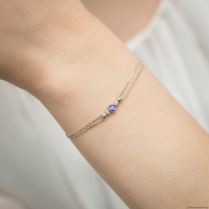 Bransoletka B005 Tanzanit 0,15ct białe złoto