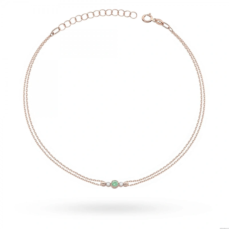 Bransoletka B005 Szmaragd 0,15ct różowe złoto