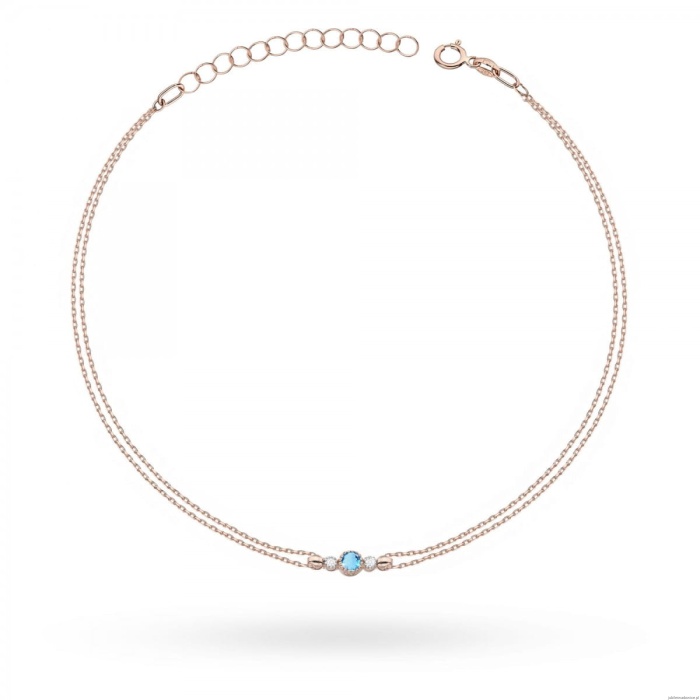 Bransoletka B005 Topaz 0,15ct różowe złoto