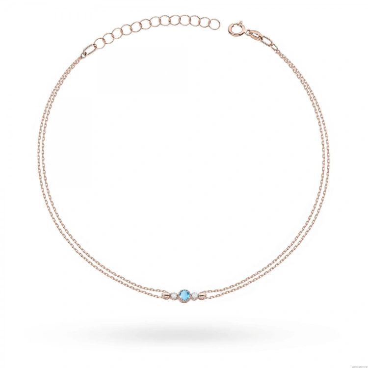 Bransoletka B005 Topaz 0,15ct różowe złoto