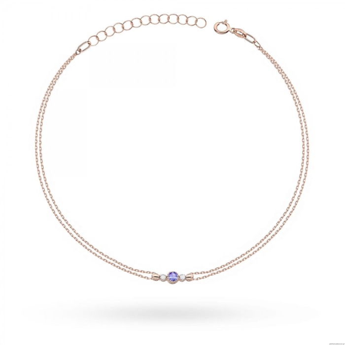 Bransoletka B005 Tanzanit 0,15ct różowe złoto
