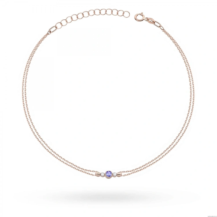 Bransoletka B005 Tanzanit 0,15ct różowe złoto