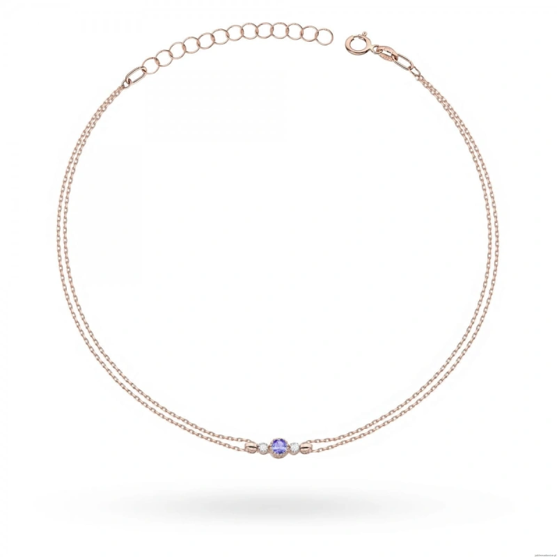 Bransoletka B005 Tanzanit 0,15ct różowe złoto