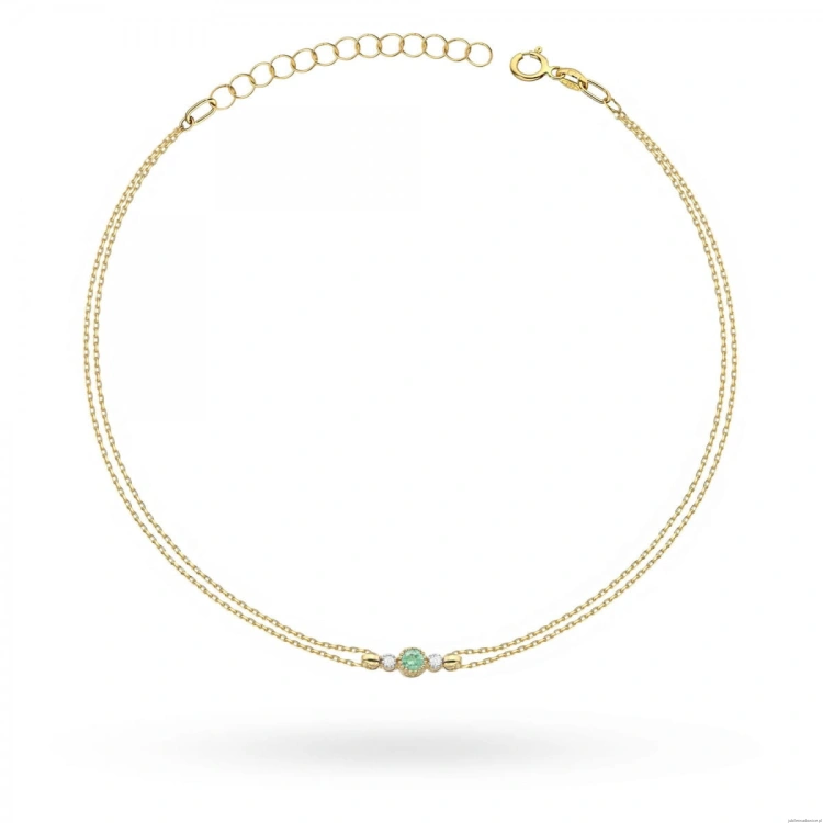 Bransoletka B005 Szmaragd 0,15ct żółte złoto