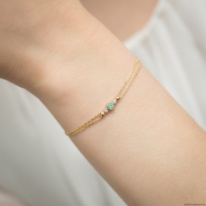 Bransoletka B005 Szmaragd 0,15ct żółte złoto