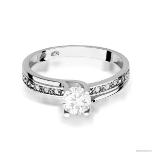 Pierścionek W106 Biały Szafir 0,50ct białe złoto