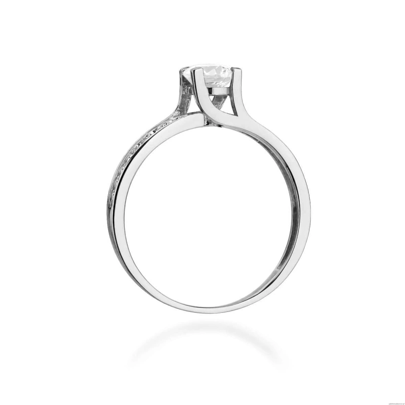 Pierścionek W106 Biały Szafir 0,50ct białe złoto