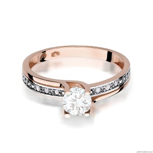 Pierścionek W106 Biały Szafir 0,50ct różowe złoto