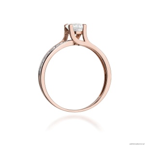 Pierścionek W106 Biały Szafir 0,50ct różowe złoto