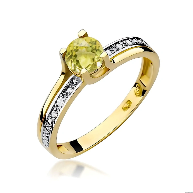 Pierścionek W106 Oliwin 0,60ct żółte złoto