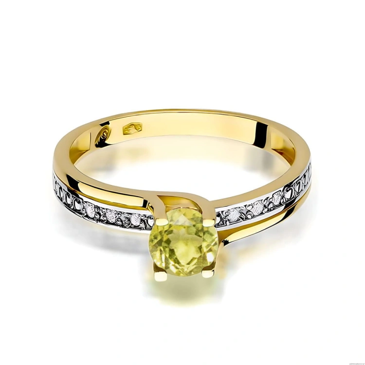 Pierścionek W106 Oliwin 0,60ct żółte złoto