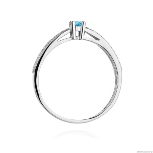 Pierścionek W449 Topaz 0,15ct białe złoto