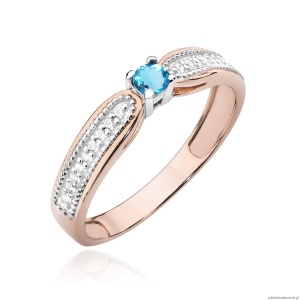 Pierścionek W449 Topaz 0,15ct różowe złoto