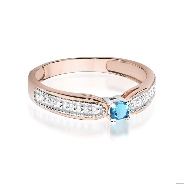 Pierścionek W449 Topaz 0,15ct różowe złoto