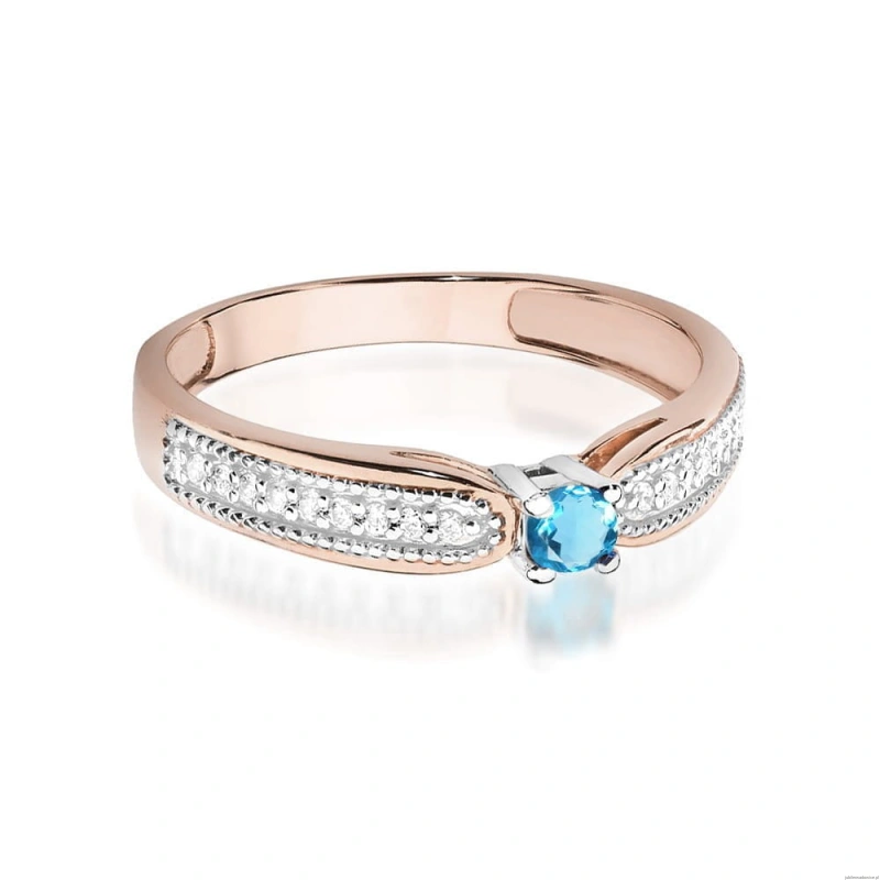 Pierścionek W449 Topaz 0,15ct różowe złoto