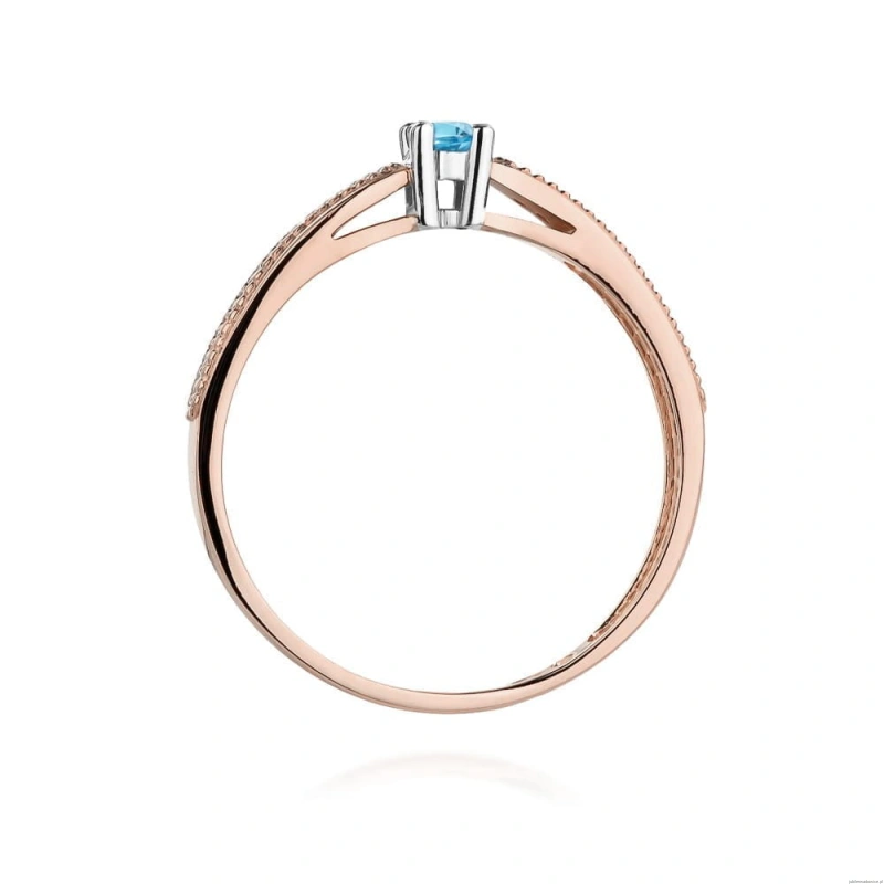 Pierścionek W449 Topaz 0,15ct różowe złoto