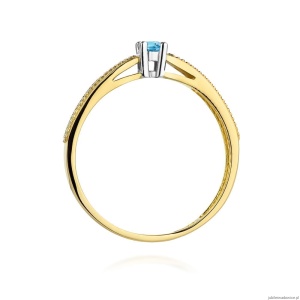 Pierścionek W449 Topaz 0,15ct żółte złoto