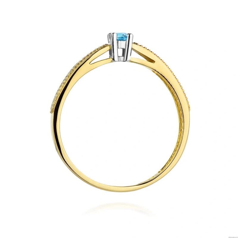 Pierścionek W449 Topaz 0,15ct żółte złoto