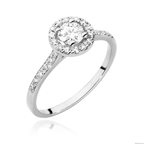 Pierścionek W551 Biały Szafir 0,60ct białe złoto