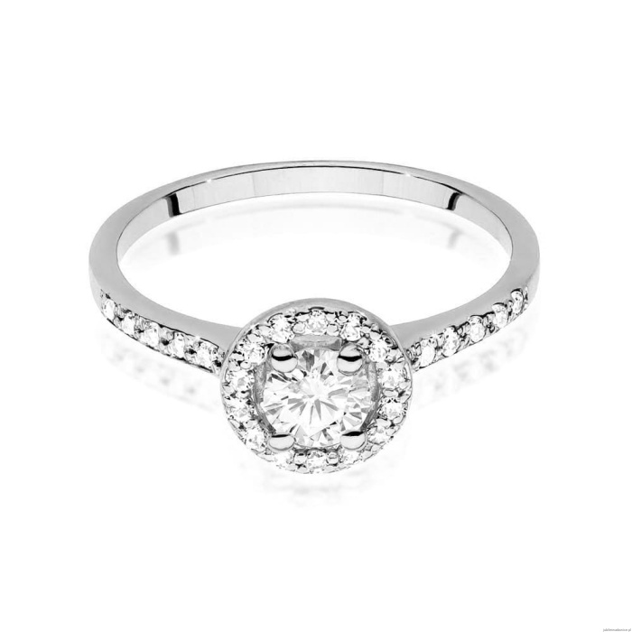 Pierścionek W551 Biały Szafir 0,60ct białe złoto