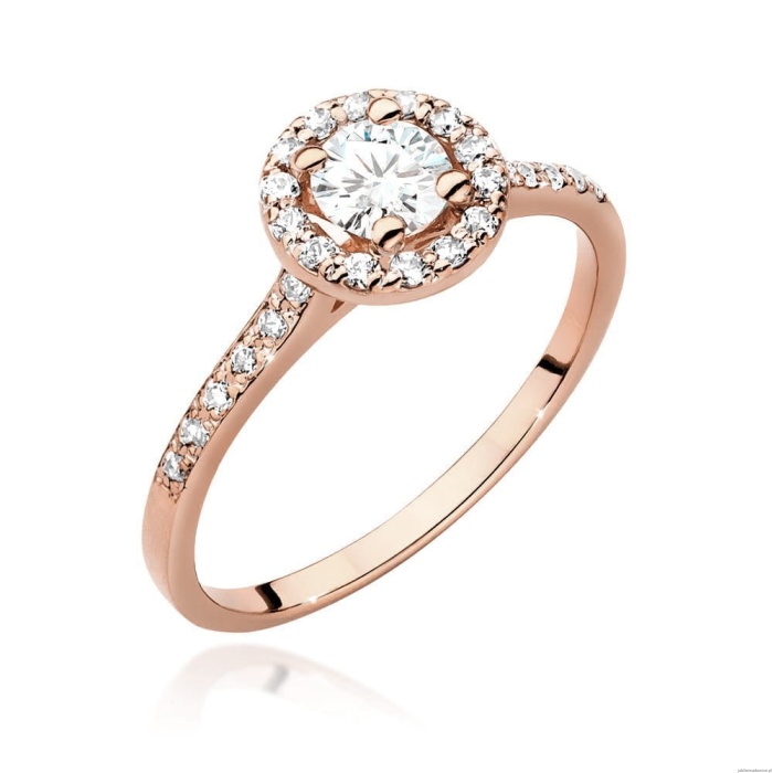 Pierścionek W551 Biały Szafir 0,60ct różowe złoto