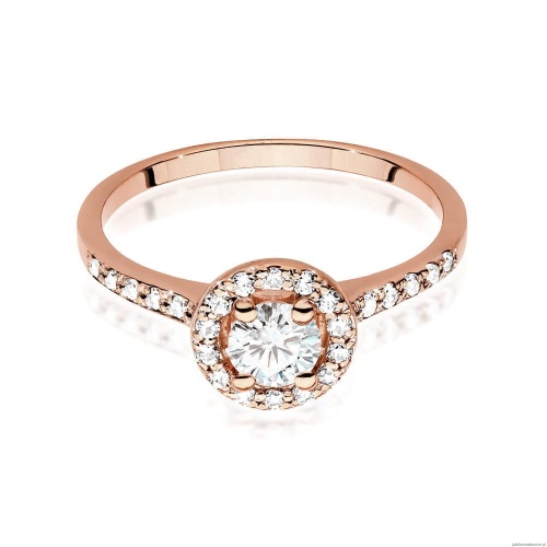 Pierścionek W551 Biały Szafir 0,60ct różowe złoto