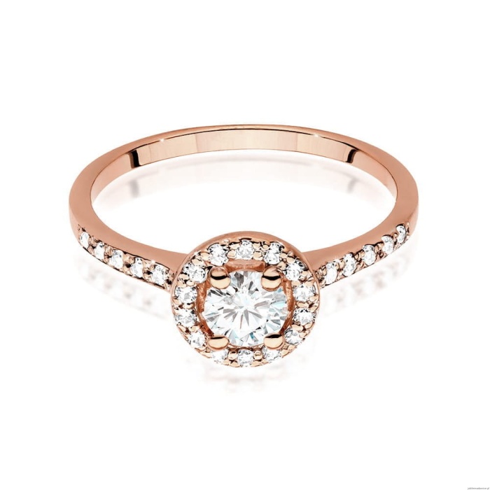 Pierścionek W551 Biały Szafir 0,60ct różowe złoto